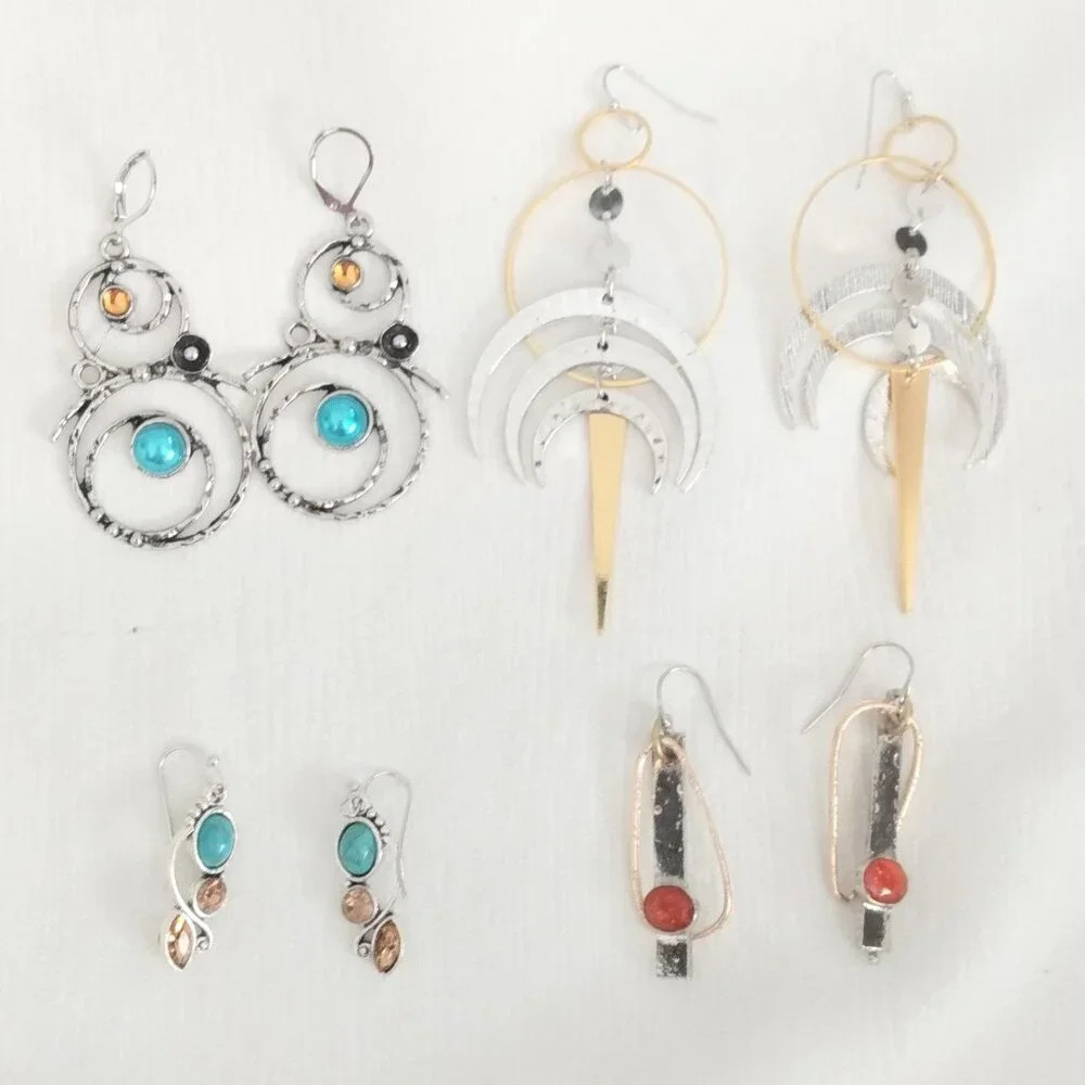 Bundle 4 pairs boho style drop earrings NEW